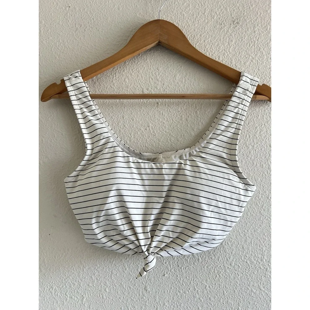 Calia By Carrie Underwood Small White Black Striped Swim Top Paded Beach Vacay - Picture 1 of 5